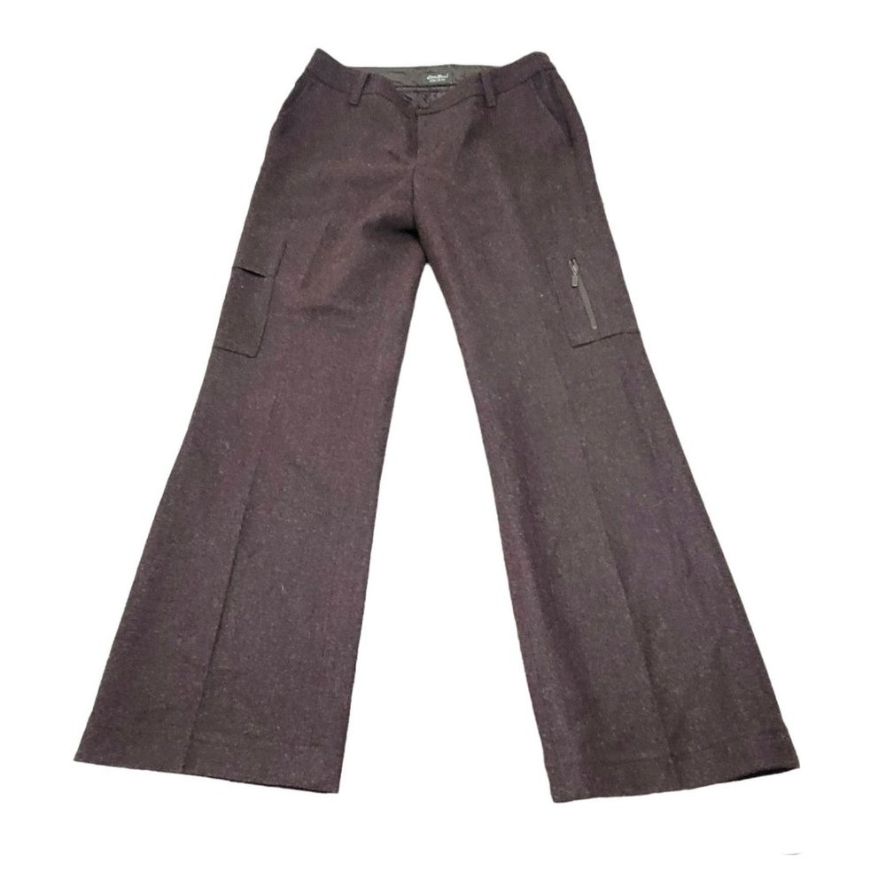 Eddie Bauer Women's Brown‎ Grunge Wool Mercer Fit High Rise Flared Pants Size 4